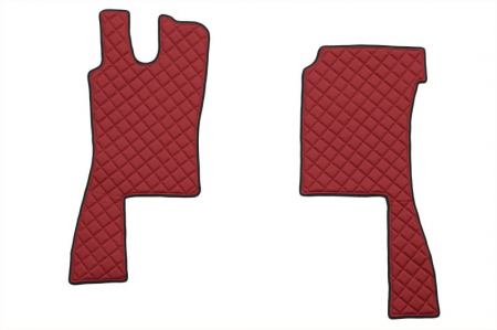 Set covor podea camion potrivit Scania ECO-LEATHER, set 3 buc. (material - eco-piele, culoare - rosu, pentru transmisie manuala) potrivit SCANIA 4 [1]