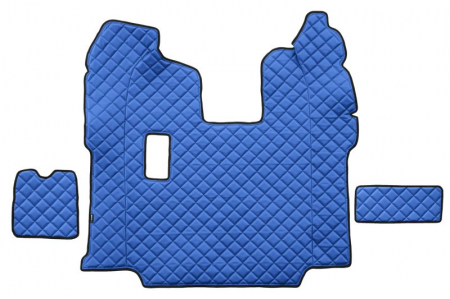 Covorase podea camion - Covor podea camion potrivit SCANIA tunel central ECO-LEATHER, set 3 buc. (material - eco-piele, culoare - albastru, pentru transmisie manuala) potrivit SCANIA L