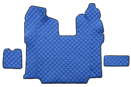 Set covor podea camion potrivit Scania ECO-LEATHER, set 5 buc (material - eco-piele, culoare - albastru, scaune standard - nu RECARO; transmisie automata)  [2]