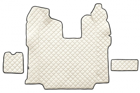 Set covor podea camion potrivit Scania ECO-LEATHER, set 5 buc (material - eco-piele, culoare - bej, scaune standard - nu RECARO; transmisie automata)  [2]