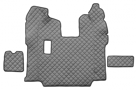 Set covor podea camion potrivit Scania ECO-LEATHER, set 5 buc (material - eco-piele, culoare - gri, pentru transmisie manuala; scaune standard - nu RECARO)  [2]