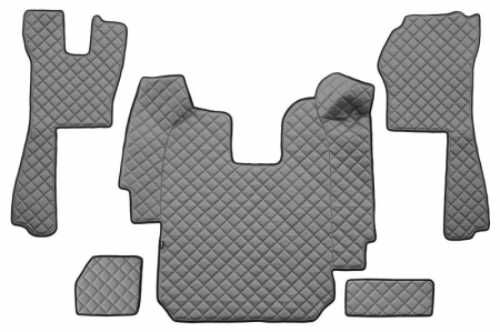 Covorase podea camion - Set covor podea camion potrivit Scania ECO-LEATHER, set 5 buc (material - eco-piele, culoare - gri, transmisie automata) potrivit SCANIA P,G,R,T dupa 2004