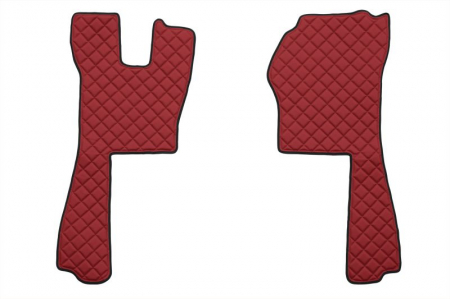 Set covor podea camion potrivit Scania ECO-LEATHER, set 5 buc (material - eco-piele, culoare - rosu, pentru transmisie manuala) potrivit SCANIA P,G,R dupa 2004 [1]