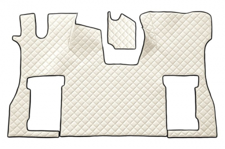 Covorase podea camion - Set covor podea camion potrivit Scania scaun pneumatic pentru pasageri, ECO-LEATHER, 2 bucati (material - eco-piele, culoare - bej) potrivit SCANIA L