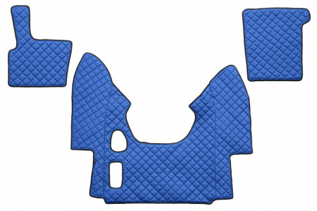 Covorase podea camion - Set covorase podea camion potrivit DAF ECO-LEATHER, set 3 buc. (material - eco-piele, culoare - albastru, pentru transmisie manuala) potrivit DAF 95 XF 1997-2012