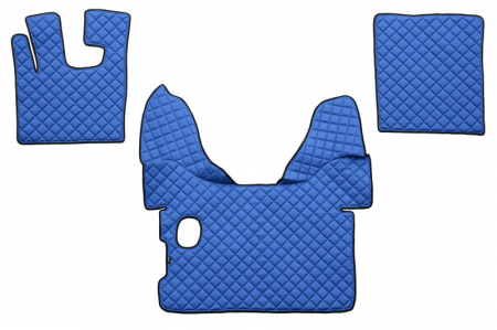 Covorase podea camion - Set covorase podea camion potrivit DAF ECO-LEATHER, set 3 buc. (material - eco-piele, culoare - albastru, pentru transmisie manuala) potrivit DAF XF 105 dupa 2005