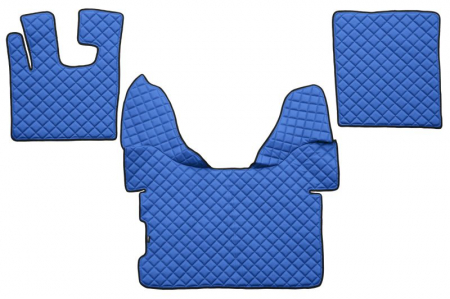 Covorase podea camion - Set covorase podea camion potrivit DAF ECO-LEATHER, set 3 buc. (material - eco-piele, culoare - albastru, transmisie automata) potrivit DAF XF 105 dupa 2005
