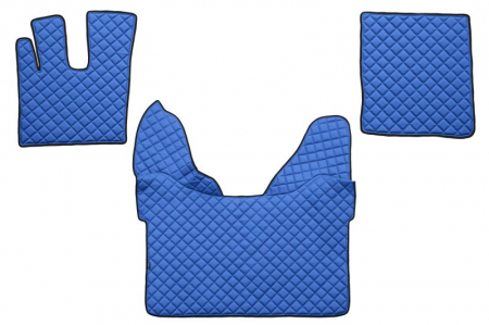 Covorase podea camion - Set covorase podea camion potrivit DAF ECO-LEATHER, set 3 buc. (material - eco-piele, culoare - albastru, transmisie automata) potrivit DAF XF 105 dupa 2012