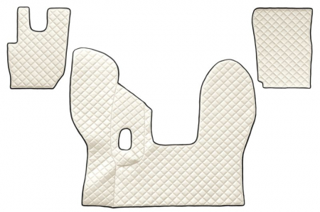 Covorase podea camion - Set covorase podea camion potrivit DAF ECO-LEATHER, set 3 buc. (material - eco-piele, culoare - bej, pentru transmisie manuala) potrivit DAF dupa 2013