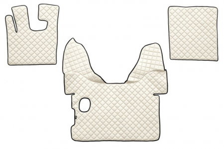 Covorase podea camion - Set covorase podea camion potrivit DAF ECO-LEATHER, set 3 buc. (material - eco-piele, culoare - bej, pentru transmisie manuala) potrivit DAF XF 105 dupa 2005