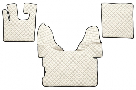 Covorase podea camion - Set covorase podea camion potrivit DAF ECO-LEATHER, set 3 buc. (material - eco-piele, culoare - bej, transmisie automata) potrivit DAF XF 105 dupa 2005