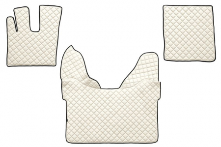 Covorase podea camion - Set covorase podea camion potrivit DAF ECO-LEATHER, set 3 buc. (material - eco-piele, culoare - bej, transmisie automata) potrivit DAF XF 105 dupa 2012