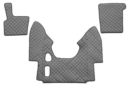 Covorase podea camion - Set covorase podea camion potrivit DAF ECO-LEATHER, set 3 buc. (material - eco-piele, culoare - gri, pentru transmisie manuala) potrivit DAF 95 XF 1997-2012