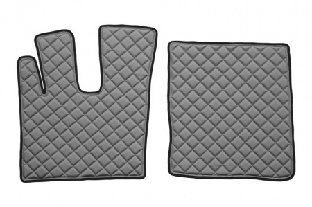 Set covorase podea camion potrivit DAF ECO-LEATHER, set 3 buc. (material - eco-piele, culoare - gri, transmisie automata) potrivit DAF XF 105, XF 106 dupa 2012 [1]