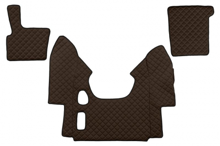 Covorase podea camion - Set covorase podea camion potrivit DAF ECO-LEATHER, set 3 buc. (material - eco-piele, culoare - maro, pentru transmisie manuala) potrivit DAF 95 XF 1997-2012