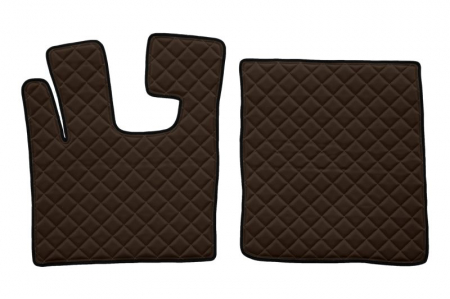 Set covorase podea camion potrivit DAF ECO-LEATHER, set 3 buc. (material - eco-piele, culoare - maro, pentru transmisie manuala) potrivit DAF XF 105 dupa 2005 [1]