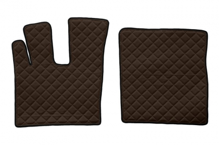 Set covorase podea camion potrivit DAF ECO-LEATHER, set 3 buc. (material - eco-piele, culoare - maro, transmisie automata) potrivit DAF XF 105, XF 106 dupa 2012 [1]