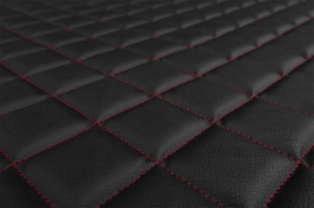 Set covor podea camion potrivit Scania scaun pneumatic pentru pasageri, ECO-LEATHER, 2 bucati (material - eco-piele, culoare - negru/rosu) potrivit SCANIA [1]