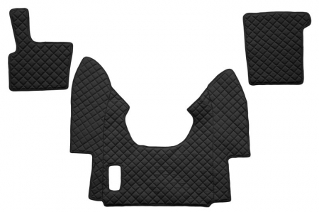 Covorase podea camion - Set covorase podea camion potrivit DAF ECO-LEATHER, set 3 buc. (material - eco-piele, culoare - negru, transmisie automata) potrivit DAF 95 XF 1997-2012