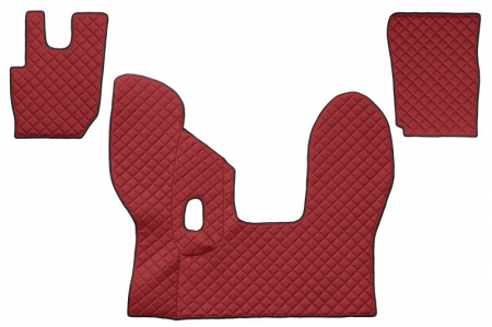 Covorase podea camion - Set covorase podea camion potrivit DAF ECO-LEATHER, set 3 buc. (material - eco-piele, culoare - rosu, pentru transmisie manuala) potrivit DAF dupa 2013