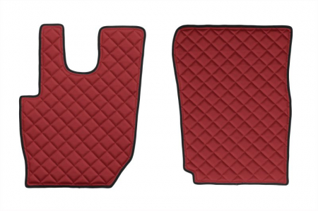 Set covorase podea camion potrivit DAF ECO-LEATHER, set 3 buc. (material - eco-piele, culoare - rosu, pentru transmisie manuala) potrivit DAF dupa 2013 [1]