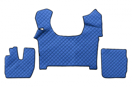 Covorase podea camion - Set covorase podea camion potrivit Iveco ECO-LEATHER (material - eco-piele, culoare - albastru, transmisie automata) potrivit IVECO S-WAY dupa 2019
