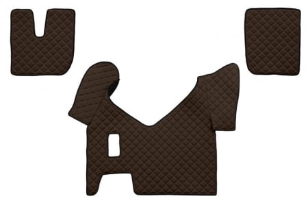 Covorase podea camion - Set covorase podea camion potrivit Iveco ECO-LEATHER, set 3 buc. (material - eco-piele, culoare - maro, pentru transmisie manuala) potrivit IVECO STRALIS