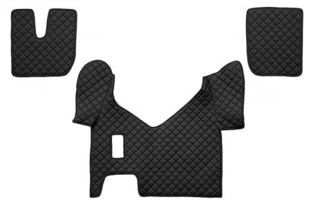Covorase podea camion - Set covorase podea camion potrivit Iveco ECO-LEATHER, set 3 buc. (material - eco-piele, culoare - negru, pentru transmisie manuala) potrivit IVECO STRALIS 