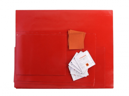 Set reparatie - Set reparatie prelata rosu contine 5x servetele degresare petic prelata 19,5x24cm; 24x39cm; 48x39cm