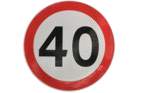 Sticker autocolant avertizare limita viteza 40km/h 1 buc, reflectorizanta diametru 20cm [1]