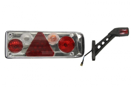 Stopuri - Stop lampa spate dreapta EASYCONN II deschis bulb/LED, 24V, triunghi reflector, cu extensie soclu 7 pini spate KOGEL; KRONE