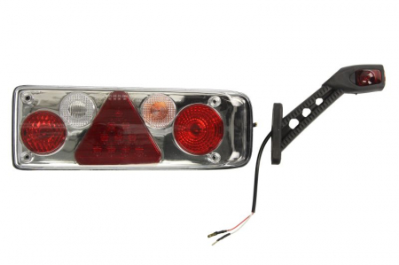 Stopuri - Stop lampa spate dreapta EASYCONN II for deschis bulb/LED, 24V, triunghi reflector, cu extensie brat LED, soclu 7 pini spate KOGEL; KRONE