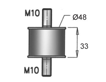 Tampon sistem evacuare (48x80mm; M10) [1]