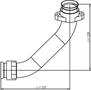 Racord evacuare - Teava esapament (diametru:50mm, lungime:228/237/380mm) potrivit MERCEDES ACTROS MP2 / MP3 OM541.920-OM542.969 dupa 2002