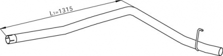 Racord evacuare - Teava esapament (lungime:1315/1740mm) potrivit IVECO DAILY IV F1CE0481H 2006-2011