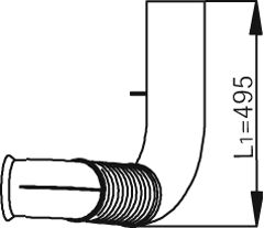 Racord evacuare - Teava esapament (lungime:495/840mm) potrivit MERCEDES ACTROS MP2 / MP3 OM541.926-OM541.943 dupa 2003