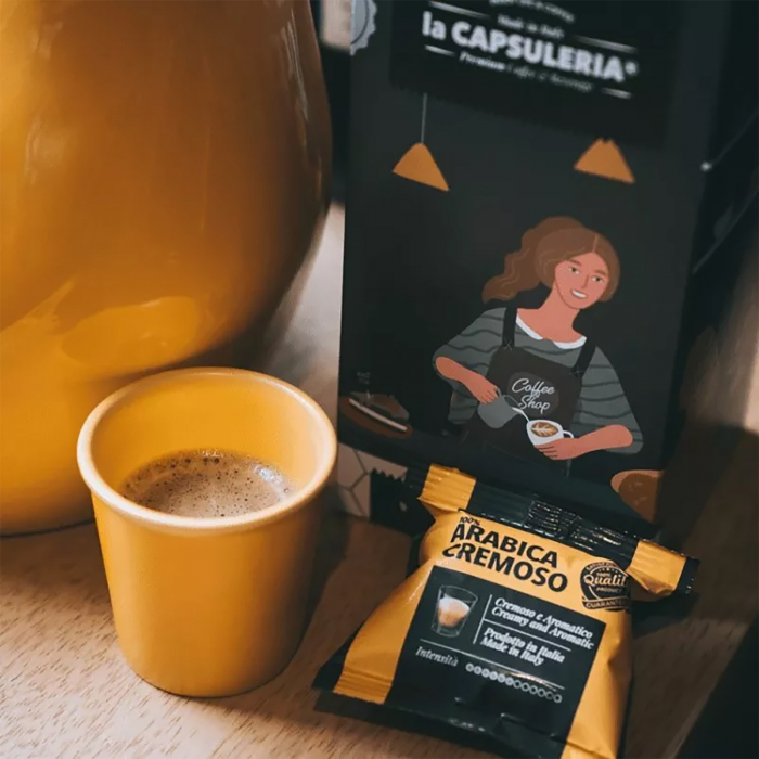 Cafea Cremoso 100% Arabica Monorigine, 100 capsule compatiblie Nespresso, La Capsuleria [3]