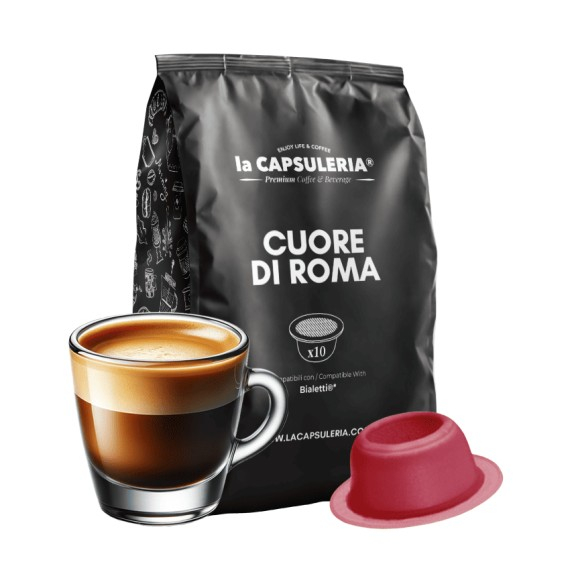 Cafea Cuore di Roma, 10 capsule compatibile Bialetti®*, La Capsuleria | Capsuleria.ro [1]