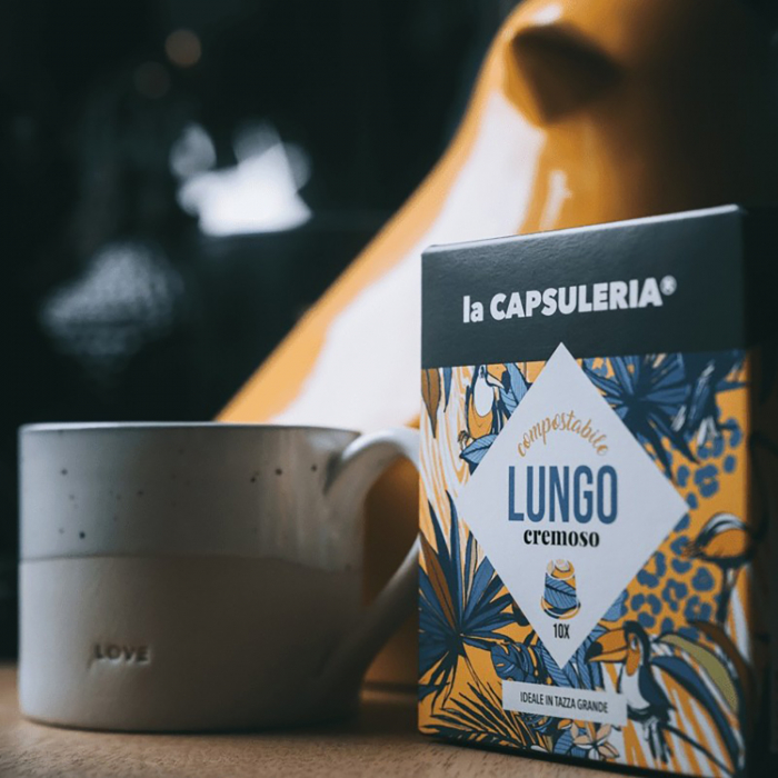 Cafea Lungo, 10 capsule biodegradabile compatibile Nespresso, La Capsuleria [3]
