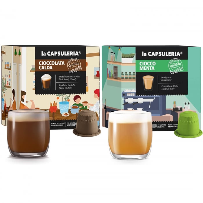Kit degustare ciocolata calda, 20 de capsule compatibile Nespresso, La Capsuleria [1]