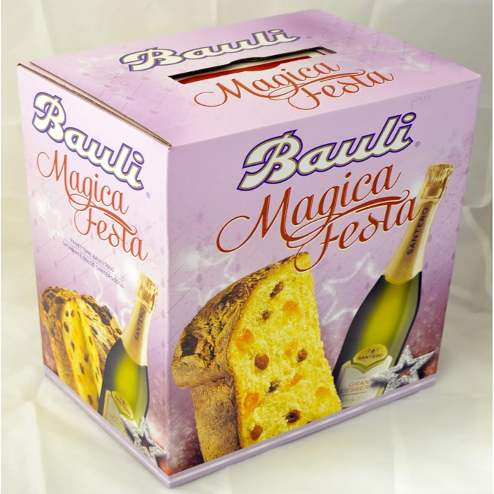 Pachet cadou Panettone + Spumant, Bauli Magica Festa, 700 g + 0.75 L [2]