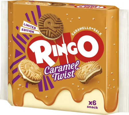 Biscuiti Cu Caramel Sarat Ringo Twist, 165 g [0]