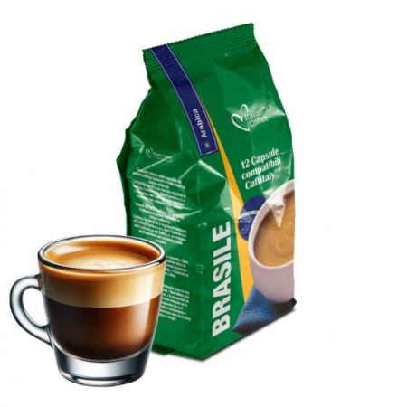 Cafea - Cafea Brasile, 100% Arabica, 12 capsule compatibile Cafissimo/Caffitaly/Beanz, Italian Coffee | Capsuleria.ro