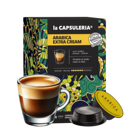 Cafea - Cafea Arabica Extra Cream, 16 capsule compatibile Lavazza®* a Modo Mio®*, La Capsuleria