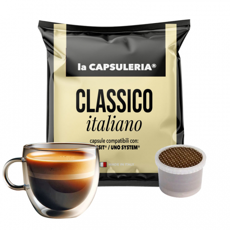 Alte tipuri de espressoare - Cafea Classico Uno, 10 capsule compatibile Uno System®, La Capsuleria