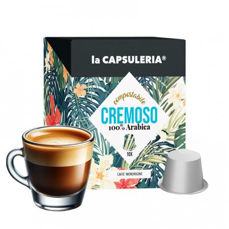 Cafea Cremoso 100% Arabica, 10 capsule biodegradabile compatibile Nespresso - Capsuleria [0]