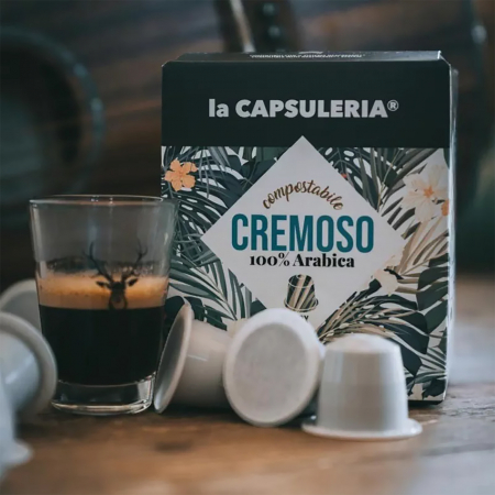 Cafea Cremoso 100% Arabica, 100 capsule biodegradabile compatibile Nespresso - Capsuleria [1]
