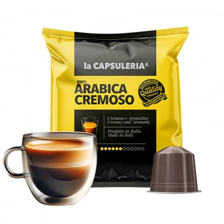 Cafea - Cafea Cremoso 100% Arabica Monorigine, 100 capsule compatiblie Nespresso, La Capsuleria