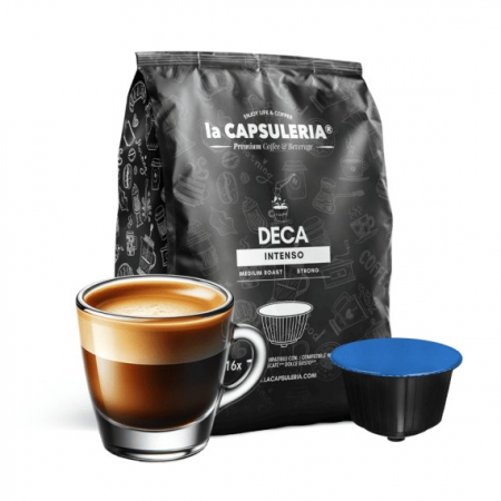 Cafea - Cafea Deca Intenso, 16 capsule compatibile Nescafe Dolce Gusto, La Capsuleria