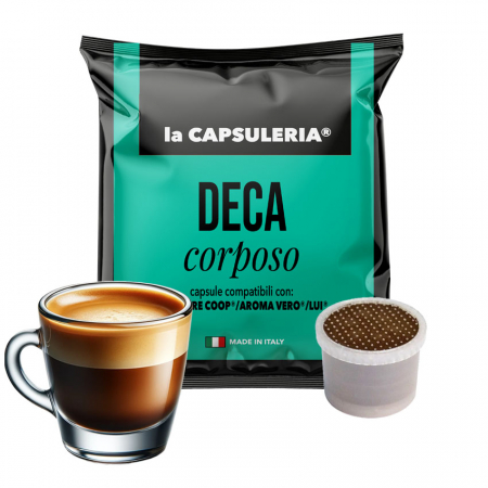 Cafea Deca Intenso,10 capsule compatibile cu FiorFiore Coop / Lui Espresso / Aroma Vero, La Capsuleria [0]